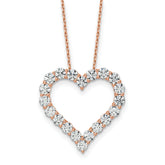 14k Rose Gold 3 carat Lab Grown Diamond VS/SI+ G+ Complete 18 inch Heart Pendant Necklace
